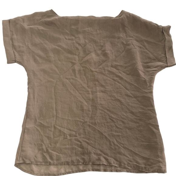 Ann Taylor LOFT Top Womens Small Brown Green Beaded Blouse Preppy - Picture 2 of 7